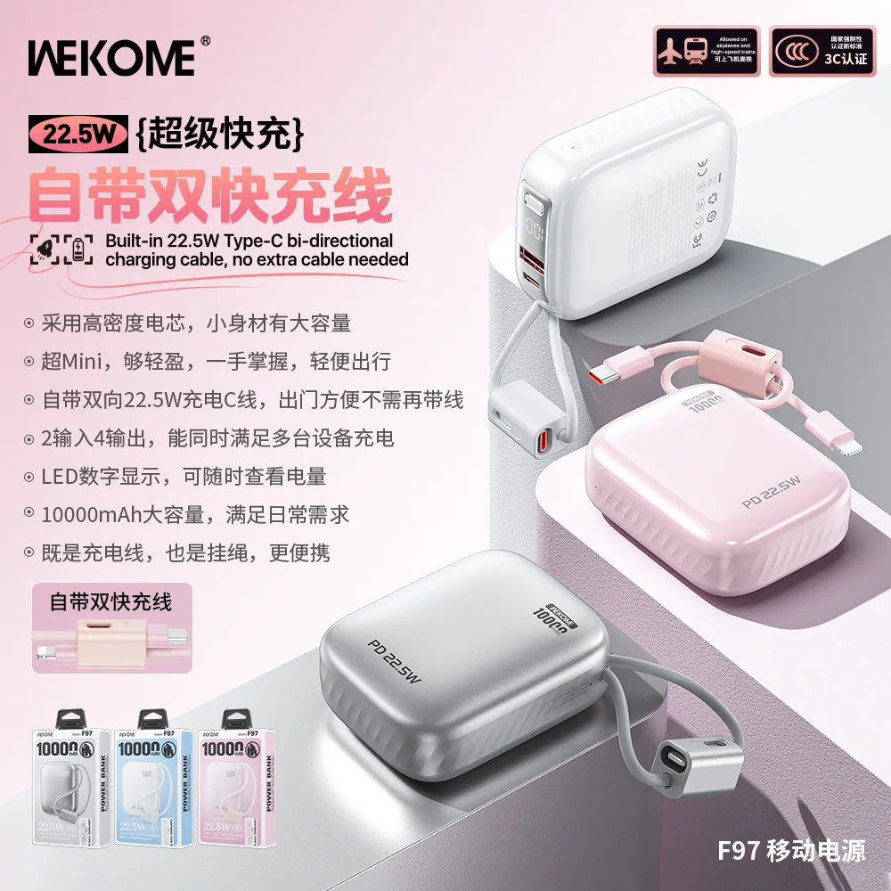 Mini PowerBank 10000mAh Spare battery Portable Charger Mobile External Battery Fast charging For iPhone Samsung