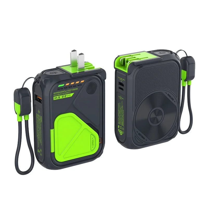 Magnetic Wireless Power Bank 20000 Mah 3 In 1 Built In Cable Pd Fast Charging With Plug 3c Certified Portable For Outdoor Travel